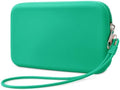 Silicone Small Makeup Bag Pouch for Purse, Travel Toiletry Bag Cute Portable Cosmetic Bag Waterproof Makeup Storage Bag Mini Zipper Clutch Makeup Organizer for Makeup, Beauty Tools (Small Green) by FFpaw