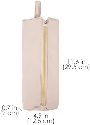 Heat-Proof Travel Pouch for Straighteners and Curling Wand, Waterproof Hanging Organizer with Zipper Closure, Salon Tools Bag with Extra Storage Pocket and Snap Strap (Khaki) - Image 2