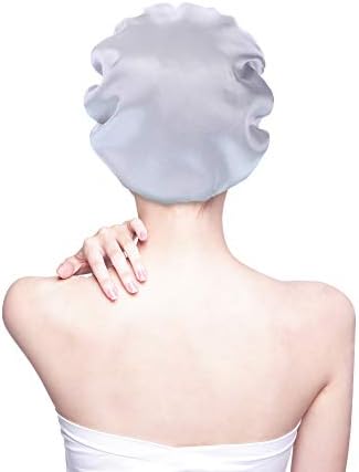 Blulu 3 Pack Satin Bonnet for Women,Black, Beige, Silver - Image 6