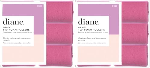 Diane Foam Rollers, Pink, 1.5", 6 Count (Pack of 2) by Diane