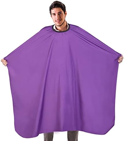 Barber Cape-Professional Salon Hair Cutting Cape,56x63 inches Large Hairdresser Cape for Haircut,Coloring,Makeup,Styling and More,(Purple) by YELEGAI