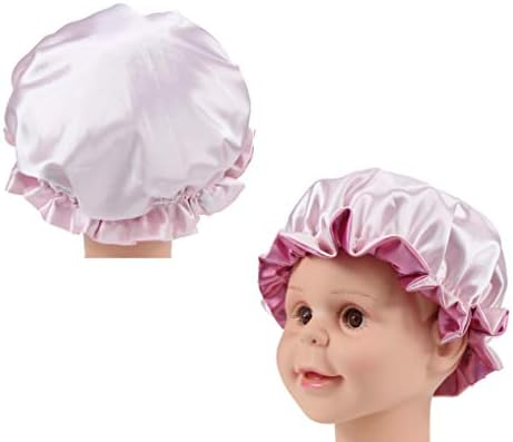 Kids Satin Bonnet Sleeping Cap Adjustable Silky Bonnet Double Layered Reversible Hair Bonnet Silky Night Hat for Toddler Child Baby - Image 5