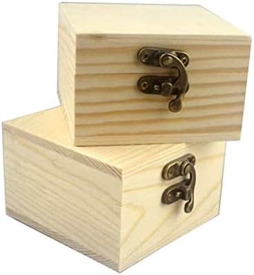 2Pcs/PACK Unfinished Wood Box Gift Wooden Box for your Gift Jewelry Watch (Wooden Box-2PCS/PACK) - Image 4