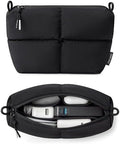 Comfyable Puffy Electronics Organizer Travel Case, Cute Tech Pouch for Women Men, Cable Storage Bag for Charger, Phone, Power Bank, Cord, Compact Tech Accessories Pouch, Black by Comfyable