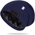 OLESILK 100% Mulberry Silk Bonnet for Sleeping Women, Hair Wrap for Curly Hair Care, Real Silk, Not Satin, Navy by OLESILK