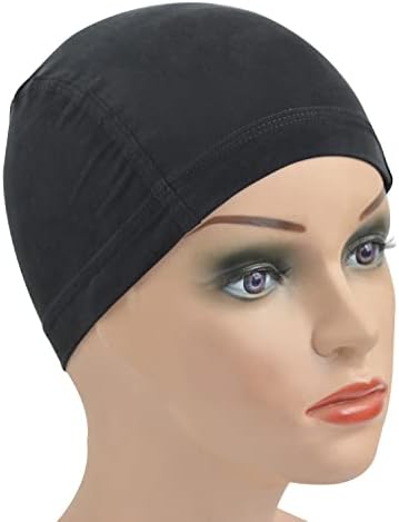 1 Pc Cool Breathable Wig Cap with Elastic Band Stretchable Dome Cap for Wigs (Black) by YANTAISIYU