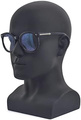 FanLin Male Mannequin Head Professional Manikin Head for Display Wigs Hats Headphone Mask Sunglasses Jewelry and Scravat Display Stand (Matte Black) - Image 6