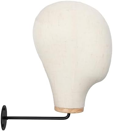 Mannequin Head, Wall Mount Wig Head, Wall Mounted Canvas Mannequin Head Stand for Wigs, Wall Mount Chrome Wig Head Holder, Stylish Mannequin Head Stand Durable Wig Holder for Hats ( White ) by Unknown