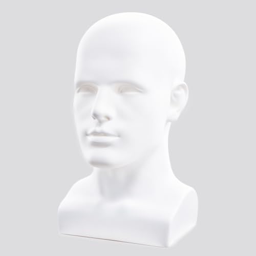 Male Mannequin Head Professional Manikin Head for Display Wigs Hats Headphone Mask Sunglasses Jewelry and Scravat Display Stand (L90-yabai) by Tcwuzick