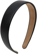 Black Headband Leather Headband for Women Plastic Hard Head Band Solid Colors 1 Inch Thin Hair Bands by Uintoon