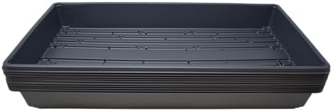 10 Plant Growing Trays (with Drain Holes) - 20" x 10" - Perfect Garden Seed Starter Grow Trays: for Seedlings, Indoor Gardening, Growing Microgreens, Wheatgrass & More - Soil or Hydroponic by Living+Whole+Foods
