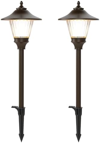 GOODSMANN 2 Pack Low Voltage LED Path Lights 12V AC Bronze Warm White by GOODSMANN