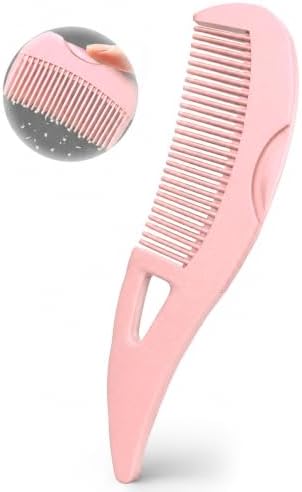 Dandruff Comb Removal 2PC Hollow Fine Tooth Scalp Detox Hair Care Tool (Pink 1PC) by EHBELIF
