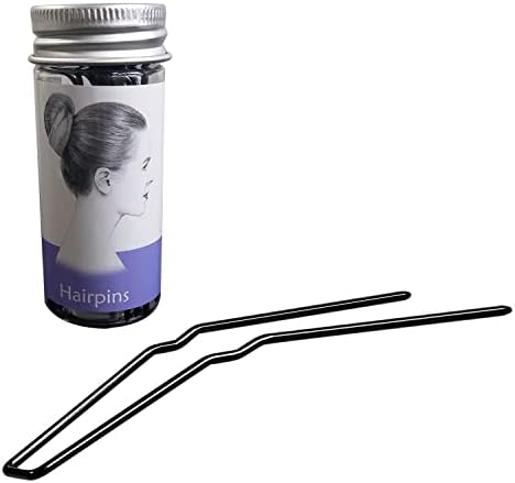 U Shaped Hair Pins for Buns, Bobby Pins for Women, Strong Thick Ballet Bun Hair Pins, Spring Steel Hair Styling Pins for Long Thick Hair, Dance, Updos and Bridal Hair, 24 Count 3 inch, Black by ROCST