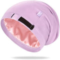 OLESILK 100% Mulberry Silk Bonnet for Sleeping Women, Hair Wrap for Curly Hair Care, Real Silk, Not Satin, Purple by OLESILK