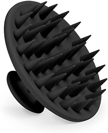 Meartchy Silicone Scalp Massager Shampoo Brush, Scalp Brush for Hair Growth & Dandruff Removal, Hair Scrubber Scalp Stimulator Exfoliator Brush with Soft Bristles for Wet Dry Scalp Care (Black) by Meartchy