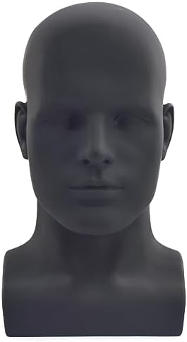 Male Mannequin Head Professional Manikin Head for Display Wigs Hats Headphone Mask Sunglasses Jewelry and Scravat Display Stand (L90-yahei) by Tcwuzick