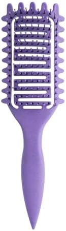 Curl Defining Brush for Curly Hair, Vented Detangling Hair Brush for Wet and Dry Styling, Curved Brush for Shaping and Smoothing Curl Clumps, Lightweight Hair Brush （Purple） by Yingbtr