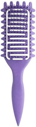 Curl Defining Brush for Curly Hair, Vented Detangling Hair Brush for Wet and Dry Styling, Curved Brush for Shaping and Smoothing Curl Clumps, Lightweight Hair Brush （Purple） by Yingbtr