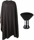 Professional Hair Cutting Cape with Neck Duster Brush, Large Size Salon Barber Cape for Men, Women and Kids(Black) by YELEGAI