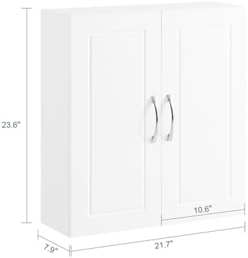 SoBuy Over Toilet Wall Mount Medicine Cabinet, Wall Size, White - Image 3