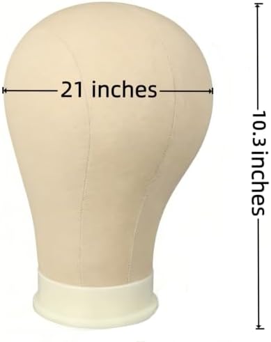Wig Head - Canvas Mannequin Head for Wigs Making or Styling (21") - Image 4