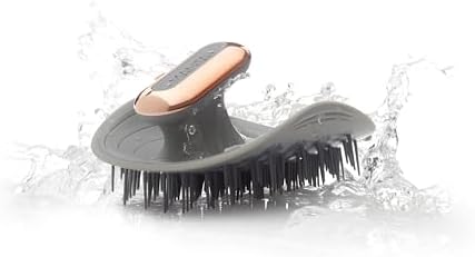 MANTA Pulse Electric Scalp Massage Brush – Wet Exfoliating Scalp Massager, Shampoo Brush for Hair Growth with Shower Holder, Grey by MantaHair