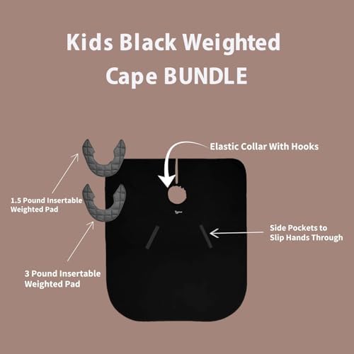 1.5 & 3lb Kids Set (Ages 3–13) – Weighted Hair Cutting Barber Capes with Elastic Collar, Waterproof Salon Capes for Added Comfort, Perfect for Barber & Hairstylist (52 x 36 in) - Image 2