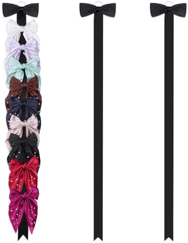 3 PCS Bow Holder for Girls Hair Bows, Ribbon Hair Clip Oraganizer Hair Barrettes Storage for Women,Wall Hanging Alligator Clip Hair Accessories Organizer Bedroom College Dorm Decor (Black-3pcs) by AOFLLU