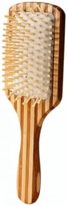 Women Men Natural Bamboo Hair Brush with Air Cushion, Scalp Massage Hairbrush with Hang Hole Bamboo Paddle for All Hair Types (Square) by Unknown