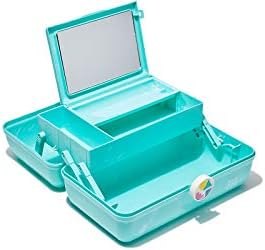 Caboodles On-The-Go Girl Makeup Box, Turquoise on Marble, Hard Plastic Makeup Organizer Box, Built-In Mirror, Secure Latch for Safe Travel, Spacious Storage for Large Items - Image 3