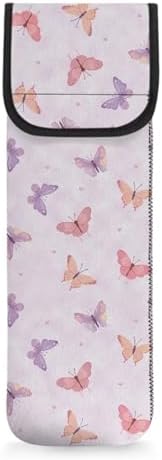 Hair Straighteners Case with Fastener - Water-Resistant Neoprene Curling Iron Holder Flat Iron Curling Wand Travel Cover Case Bag PouchShield Curling Iron Cover Colorful Butterfly by Unknown