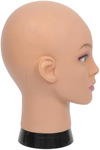 Mannequin Head Bald Female Cosmetology Manikin Head for Wigs Making Wig Display Hat Display Glasses Display Hairdressing Training Head Doll Head with Clamp - Image 3