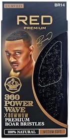 RED by KISS 360 Power Wave X Bow Wow Curved Palm Boar Brush 100% Natural Medium Soft Bristles by REDbyKISS