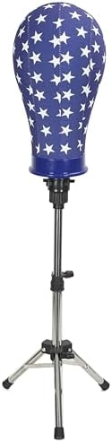 FUTAI Mini Adjustable Wig Stand Tripod Metal Holder for Mannequin Head Canvas Foam Head Hairdresser Practice Cosmetology Braiding Styling Salon Display - Image 5