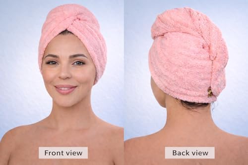 KELVO Microfiber Hair Towel Wrap for Women - Pack of 3, 350 GSM Super Absorbent Quick Dry Hair Turban, Anti-Frizz Head Wrap for Curly Long & Thick Hair Soft Hair Drying Towel(Blue, Mixed Style) - Image 4