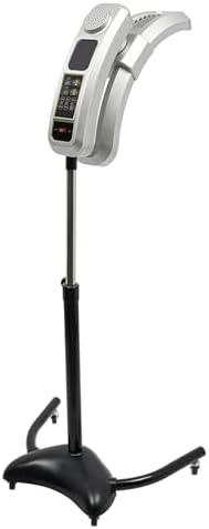 Standing Hair Dryer, 950W Vertical Salon Hair Dryer, Height Adjustable Floor Hair Color Processor 360° Swivel Salon Hair U-Shaped Heater with TEM & Time Adjustment for Perms, Hot Oil, Silver - Image 5