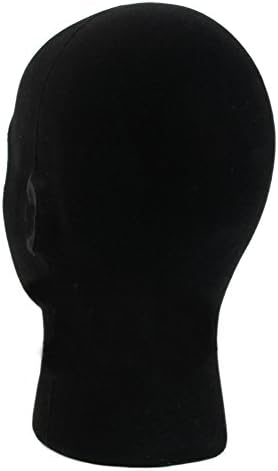 Styrofoam Mannequin Head, 20" Head Circumference Foam Wig Stand for Styling & Display, Headset/VR Holder, Hat Cap Sunglasses Display Head, Black - Image 5