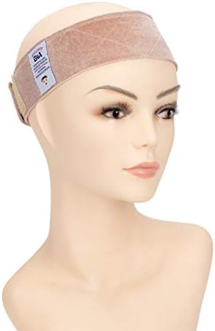 GEXWORLDWIDE GEX Beauty Flexible Velvet Wig Grip Wig Band Scarf Head Hair Band Adjustable Fastern (Cream) by GEXWORLDWIDE
