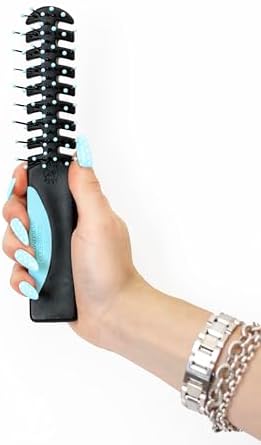 Cricket Static Free Volumizer Hair Brush - Styling, and Detangling All Hair Types, Long, Short, Thick, Thin, Curly, Straight, and Wavy, Happy Hair (Sky Blue) by CricketCompany