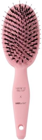 HAIRtamin Miracle Brush - Detangling Paddle Brush - Pink Hair Brush by Hairtamin