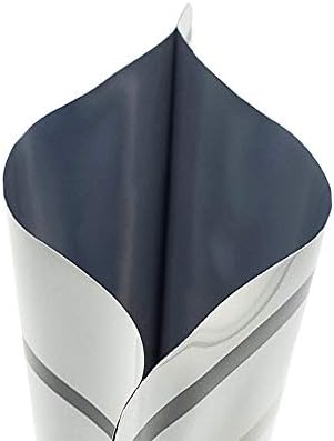 QQ Studio Pack of 100 Color Aluminum Metallized Foil Single-Use Dispenser Tip Open Bottom Heat Seal Sample Pouch (2" x 4.3", White w/Gray Bottom Stripes) - Image 4