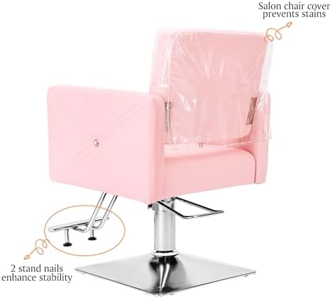 Artist hand Pink Salon Chair for Hair Stylist with Back Cover - Image 6