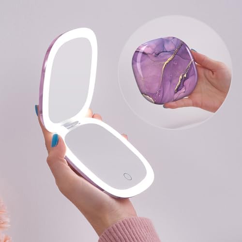 Mocado Compact Mirror with Light-4 Inches Compact 1x/10x Magnifying Mirror by Mocado