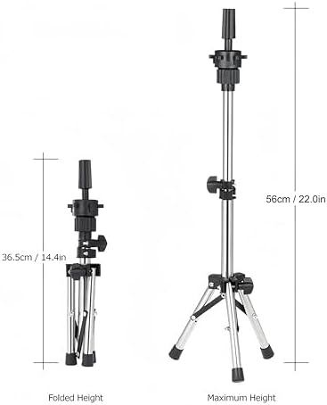 Wigs Mannequin Head Stand, Tripod Stand for Training Doll Head - Image 6