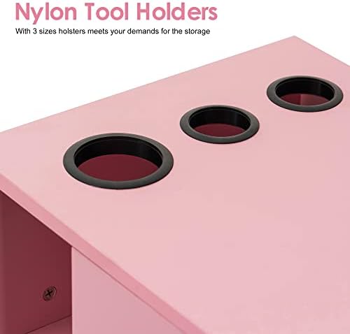 BarberPub Wall Mount Station with Drawers Styling Cabinet 2502(Pink) - Image 6