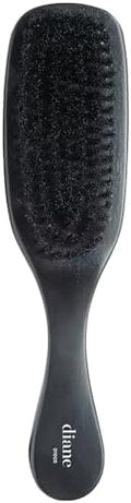 Diane Boar Curved Wave Brush for Men and Women - Black, Soft Bristles for Fine to Medium Hair - Use for Detangling, Smoothing, Wave Styles, Soft on Scalp, Restore Shine and Texture by Diane
