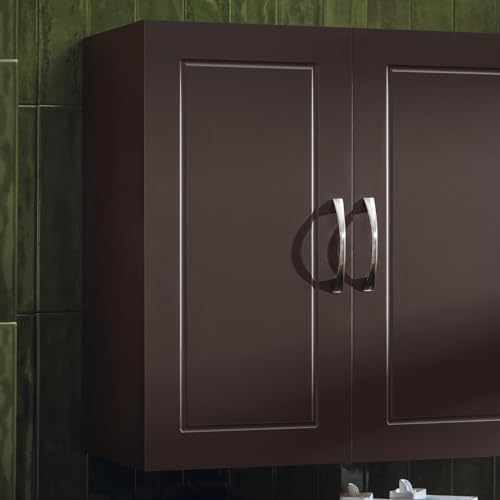 SoBuy Wall Cabinet, Bathroom Storage, 23.6 x 11.8 x 23.6 in, MDF, Brown - Image 6