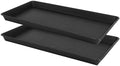 VUWEZ 2 Pack Plant Growing Nursery 1020 Trays, Plant Saucer Tray, Heavy Sturdy Seed Starting Trays, Plant Saucer for Indoors No Holes, Seed Starter Growing Tray (22"x11.2", Black) by VUWEZ