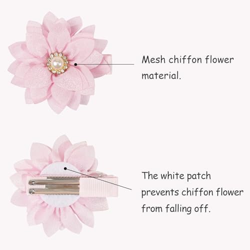 DED 40PCS 2.3" Chiffon Flower Hair Clips for Girls Infants Toddlers - Image 3